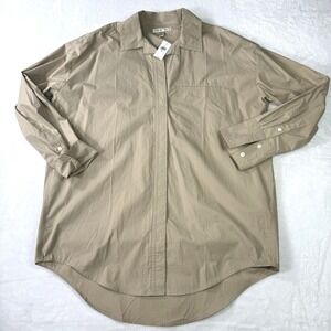 NWT Banana Republic Tunic Shirt Womens Medium Beige THE OVERSIZED SHIRT